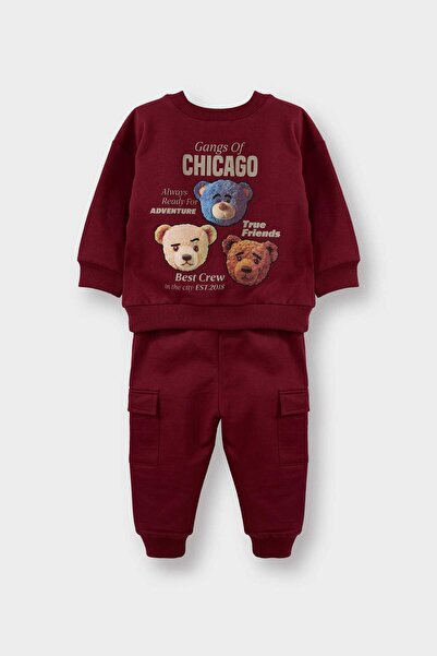 DeFacto Baby Boy 2-Piece Set Bear Printed Sweatshirt Sweatpants G5203A525Wn