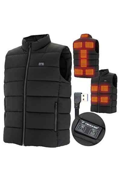 Trizand heated vest, 11 heating zones, USB powered, size L, 3 temperature levels, unisex, black