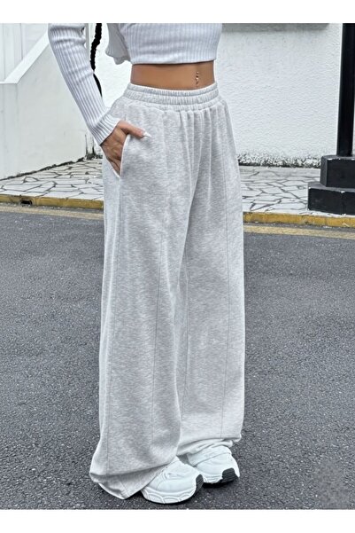 LACKH 2 Pieces Wide Leg Black Gray Women's Sweatpants