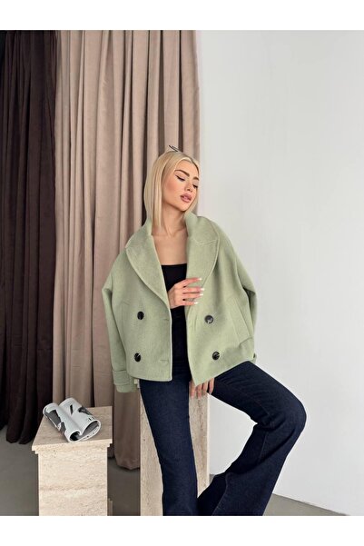 Ekim Store Striped Buttoned Cashmere Crop Jacket