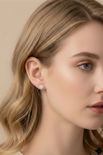 MioArt Kadın İğneli Mini Zirkon Taş Hediyelik Küpe