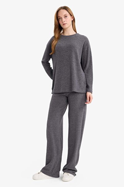 DeFacto Straight Fit Straight Leg Thessaloniki Fabric Trousers E9910Ax25Wn