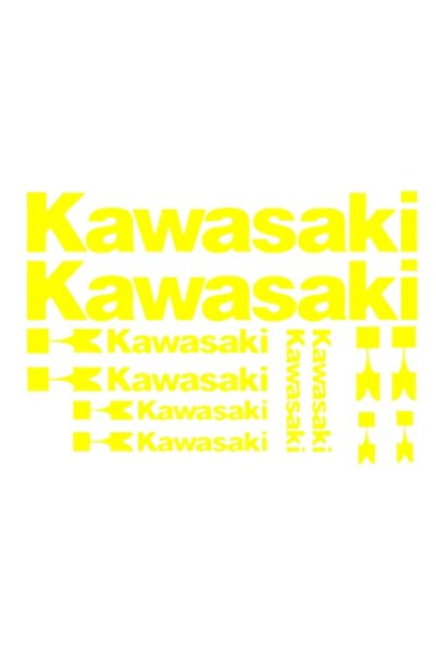 Oracal 651 Set of 10 Kawasaki stickers, yellow