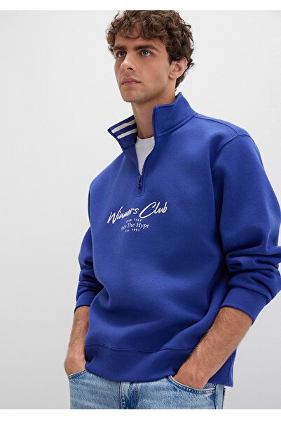 Mavi Winners Club Printed Half-Zip Loose Fit Sweatshirt