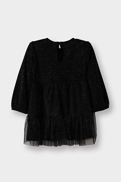 DeFacto Baby Girl Long Sleeve Velvet Tulle Dress G5036A525Wn
