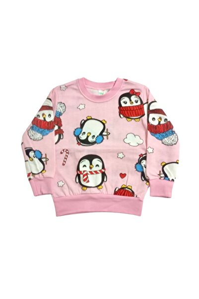 Arya Nisa Kids Girls' Penguin Printed 100% Cotton Fleece-Lined Pajama Set