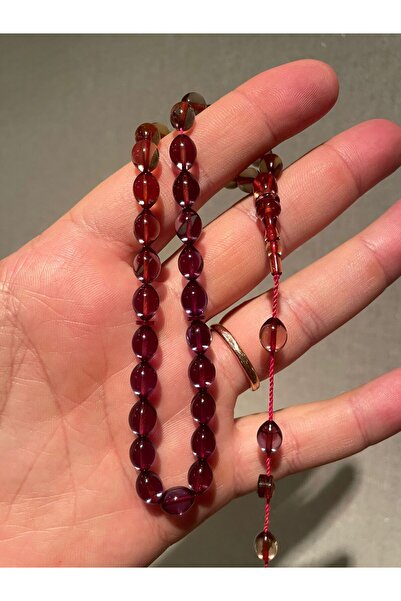 Mucemi System Tassel 7*9.5 Mm. Almond Cut Khaki Color Fire Amber Prayer Beads