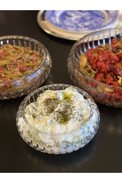 Glowvera طقم أوعية سلطة زجاجية من الكريستال مكون من 3 قطع