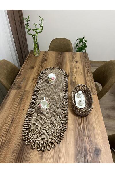 eftlyhome Runner Basket Set, Jute, Wicker, American Service, Cutlery Set, Plate Coaster, Presentation, Bread Basket