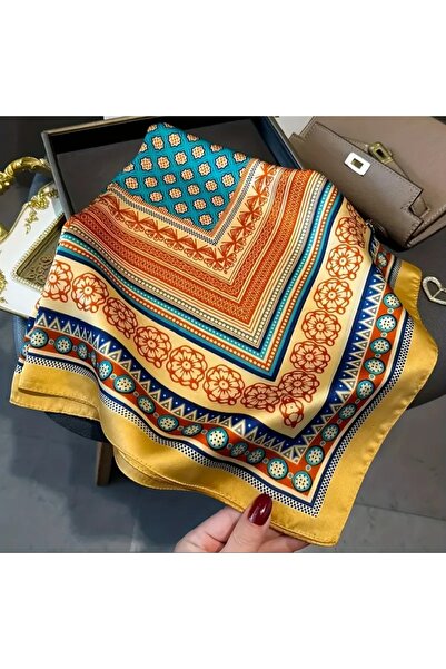 shika Şık Paisley Desenli Vintange Fular Lüks Kare Eşarp - Şal