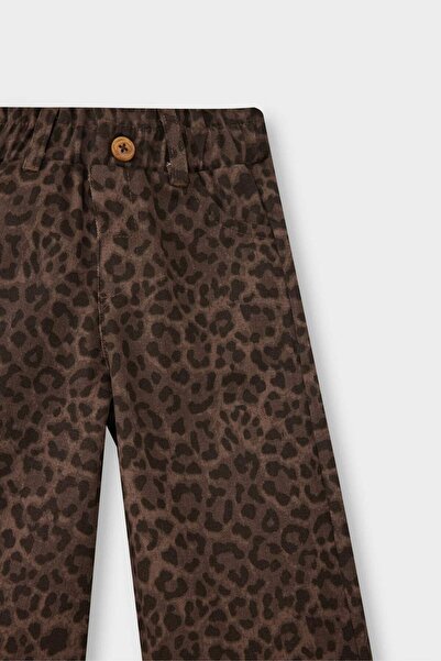 DeFacto Pantaloni din Gabardină imprimeu leopard pentru fetiță G5011A525WN