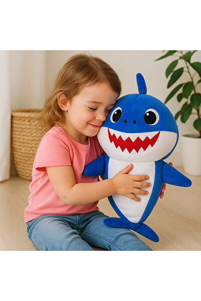 REZZOSS Singing Baby Shark Plush Toy with Lights – 28cm Musical Soft Toy for Kids Boys & Girls Playing Toy