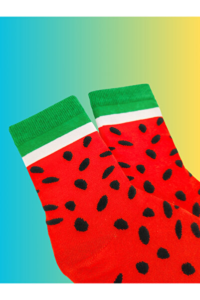 Shuttle Park Special Series Happy Colorful Watermelon Patterned Socks Fun Comfortable Stylish Design Style Stitch-Free Socket Socks