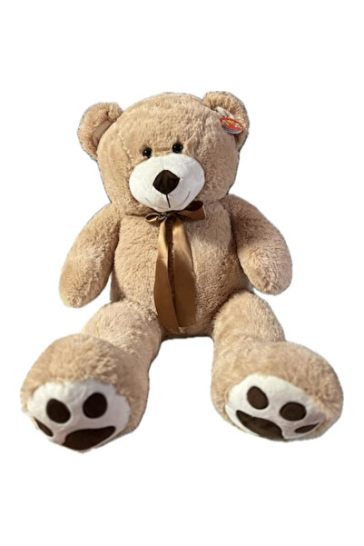 Supermarketul Copiilor Urs de plus Gigant DeLuxe cu Fundita Aurie - 90 CM