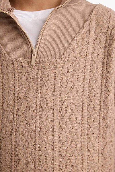 DeFacto Boy's Half Zipper Soft Fleece Sweatshirt G3674A825Cw