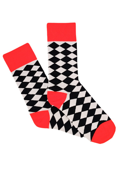 Shuttle Park Special Series Happy Colorful Retro Square Pattern Socks Fun Comfortable Stylish Design Style Socks
