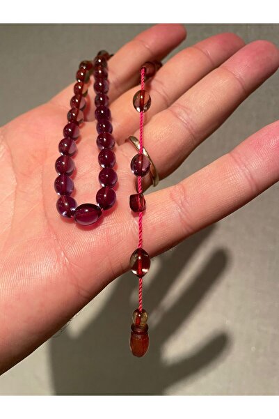 Mucemi System Tassel 7*9.5 Mm. Almond Cut Khaki Color Fire Amber Prayer Beads