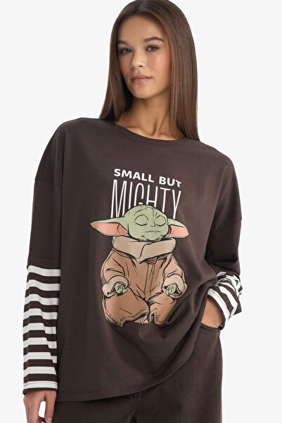 DeFacto Coool Star Wars Oversized Wide Fit Crew Neck Long Sleeve T-Shirt F8917Ax25Au