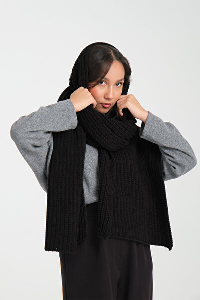 robanu Soft Textured Black Knitted Shawl |   Warm, Soft and Elegant Shawl Scarf