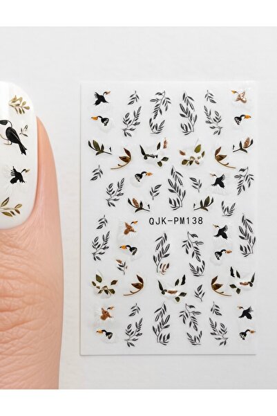AEÇTASARIM 1 Adet Martılı PM138 Tırnak Süsleme Stickerı, Nail Art Süslemeleri