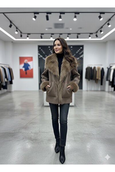 Luma Decor معطف نسائي من جلد الغزال يمكن ارتداؤه على الجانبين (مقاس قصة فضفاض...