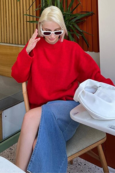 Elfin Crew Neck Oversize Knitwear Women's Sweater