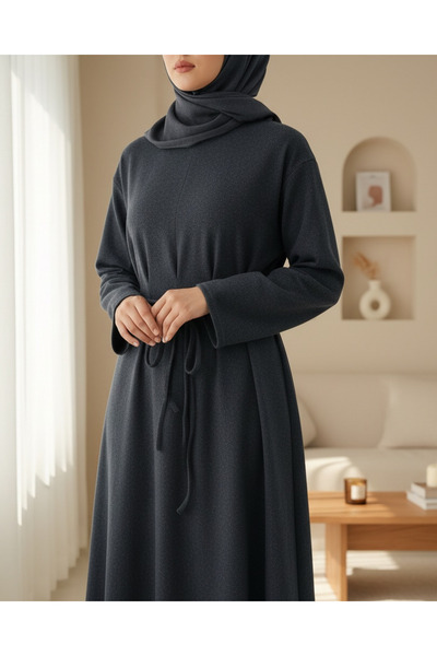 Modamorfo Buy Draped Pairs of Lace-Up Thessaloniki Long Dress - Anthracite