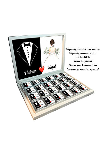 Blackeye Chocolate Kişiye Özel Damat Bohçası Çikolatası Gelin Bohçası Çikolat...