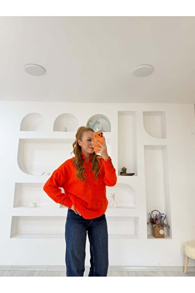 İrka Moda Düğme Detaylı Triko Kazak