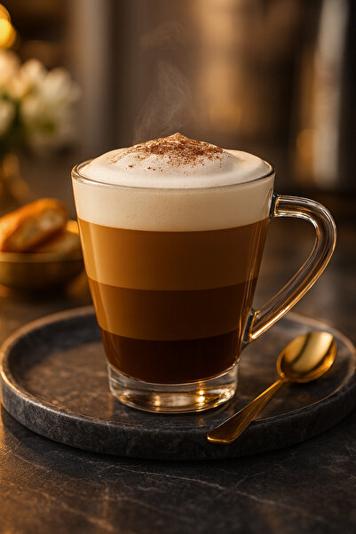 NO BRAND Set of 3 Premium Barista Glass Mugs 280 ml – Cappuccino & Latte Art