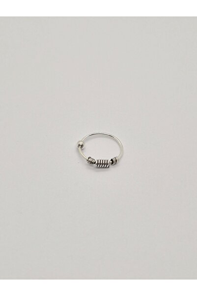 Set 925 Ayar Gümüş Örgülü Karartmalı Tek Toplu Burun Piercing Halka Hızma (Ça...