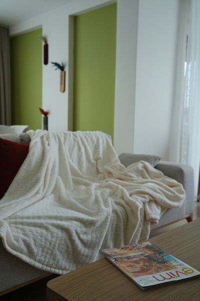 H&İ HOME TEXTILE Wellsoft Jakarlı Ekru Battaniye – 200x220 cm | Ultra Yumuşak...