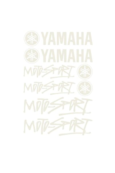 Oracal Set of 10 Yamaha Stickers, Moto-Sport, white