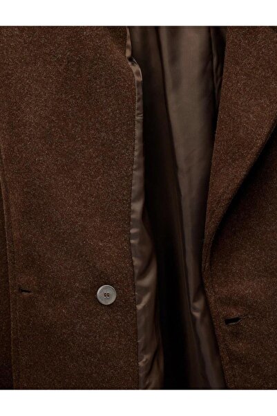 Koton Long Cashmere Coat Double-Breasted Long Sleeve Buttoned with Pockets (Aw 25)