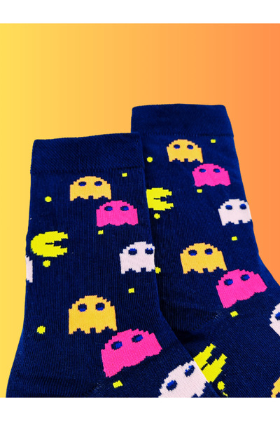 Shuttle Park Special Series Happy Colorful Game Patterned Pac Man Socks Fun Comfortable Stylish Design Style Socks
