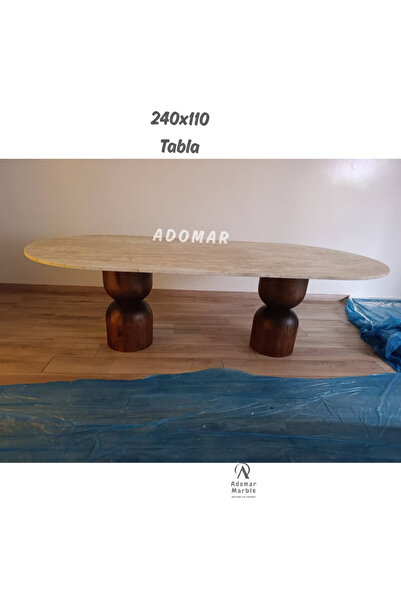 adomarmarblehandmadeandluxury 240x110 Traverten Yemek Masası, Ahşap Kum Saati...