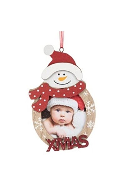 Jumbo DECORATIVE CHRISTMAS ORNAMENT WOODEN PHOTO FRAME, XMAS SNOWMAN