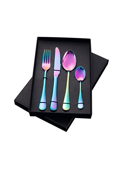 Partenya طقم أدوات مائدة من الفولاذ المقاوم للصدأ الفاخر مكون من 4 قطع - طقم ...