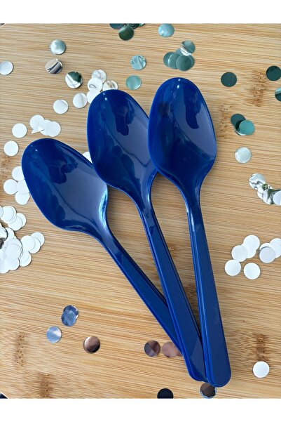 Öztürkpartievi ملعقة بلاستيك 25 قطعة كحلي