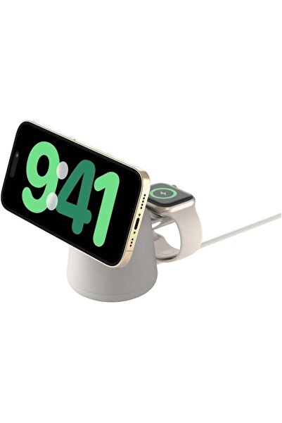 Belkin WIZ020VFH37 Boostcharge Pro Kablosuz 2'si 1 Arada Magsafe (15 W) Şarj ...