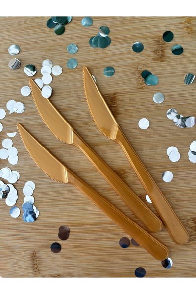 Öztürkpartievi Plastic Knife 25 Pieces Gold