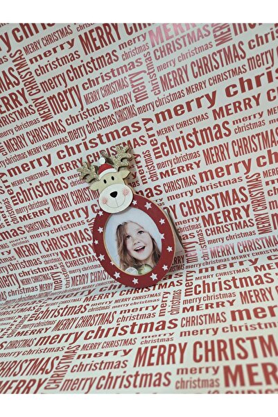 Jumbo DECORATIVE CHRISTMAS ORNAMENT WOODEN REINDEER PHOTO FRAME