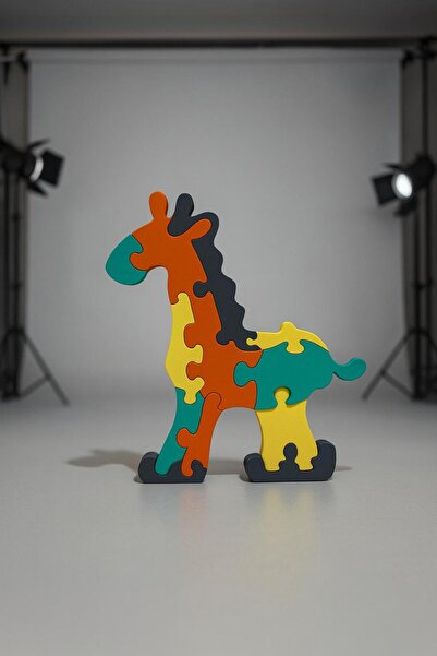 ALİS WORLD Organik PLA Renkli ZÜRAFA Puzzle – Çevre Dostu Premium Eğitici Oyu...