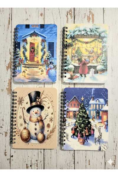 Mia Pera Glittery 4-Pocket Notebook New Year Unlined Spiral 11X14.5 cm New Year's Eve