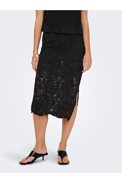 ONLY Onlalberte Mw Long Skirt Wvn Women's Black Skirt - 15344887