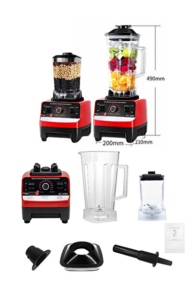 Silver Crest Silver Crest 4500W Blender, 2L Capacity, 15 Speed Levels, Stainless Steel Blades – For Ice, Smoothies, and Grinding