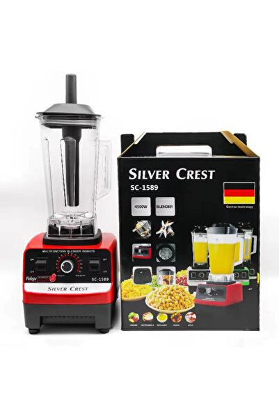 Silver Crest Professional Kitchen Blender 2 in 1, 2 L, copper motor, Red, 15 speeds, 4500W, 32000 RPM