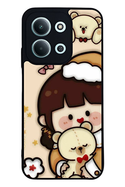 Aksel Kılıf متوافق مع Xiaomi Redmi 15C مطبوع ، أسود غير لامع، سيليكون ناعم، و...