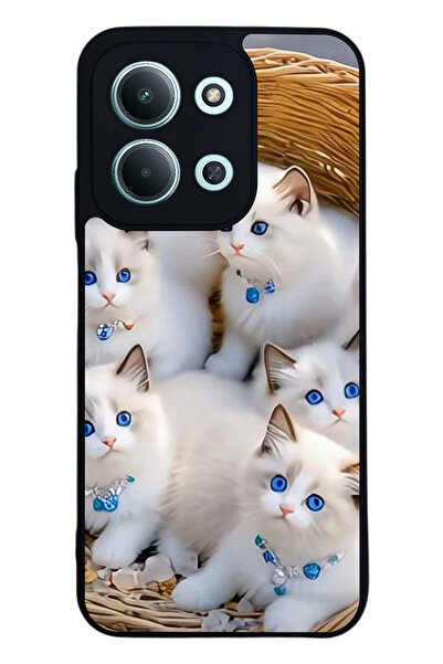 Aksel Kılıf متوافق مع Xiaomi Redmi 15C مطبوع ، أسود غير لامع، سيليكون ناعم، و...