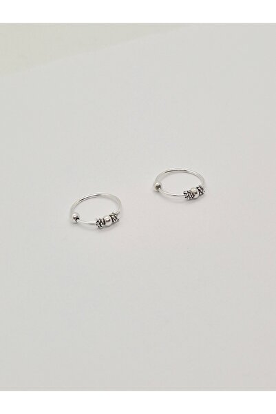 Set 925 Ayar Gümüş (2 ADET ) Örgülü Burgulu İki Toplu Burun Piercing Hızma ( ...